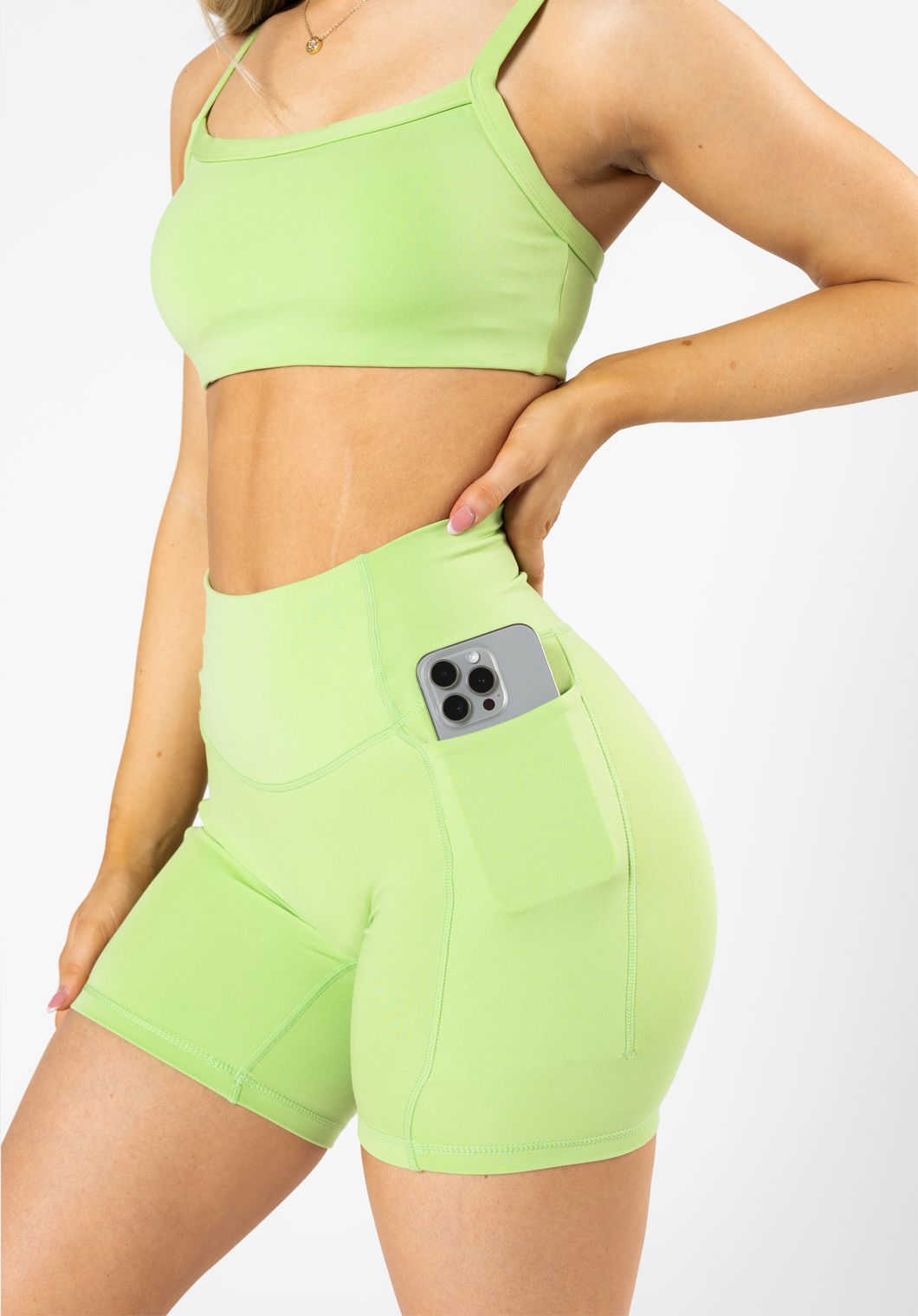Reluna™ Empower Sculptseam® Pocket Short 6” Lime Shorts Paragon Fitwear 