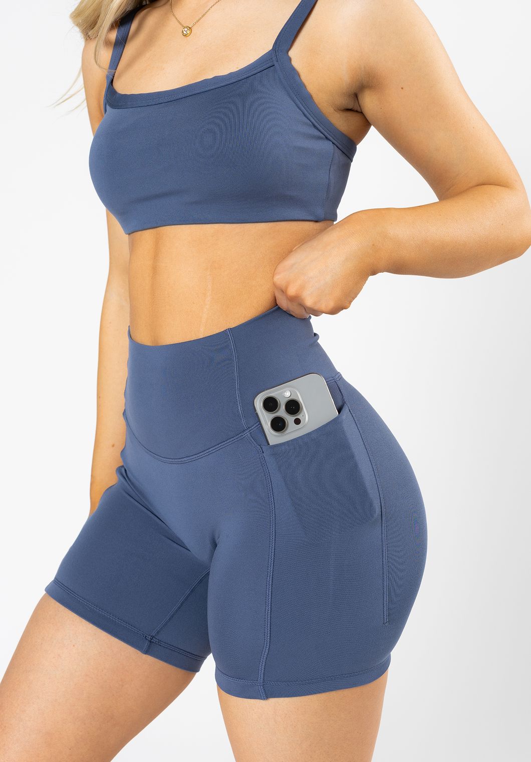 Reluna™ Empower Sculptseam® Pocket Short 6” Vintage Indigo Shorts Paragon Fitwear 