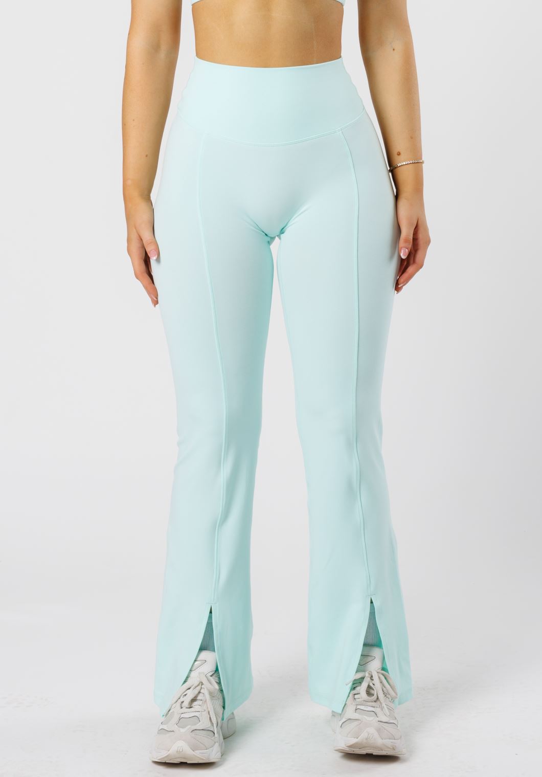 Reluna™ Front Slit Sculptseam® Flare Leggings 31" Pale Jade Leggings/Joggers Paragon Fitwear 