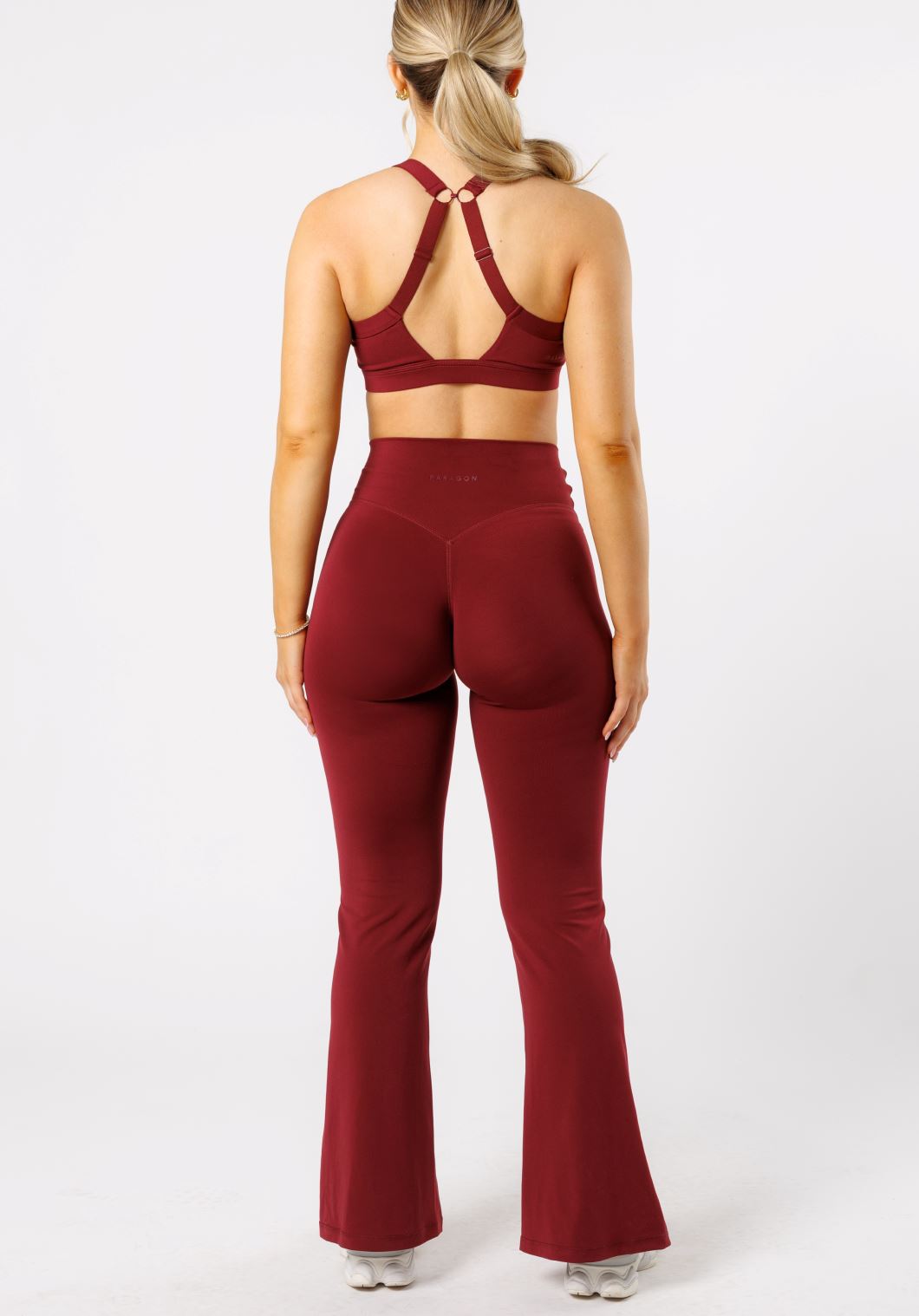 Reluna™ Front Slit Sculptseam® Flare Leggings 31" Red Velvet Leggings/Joggers Paragon Fitwear 