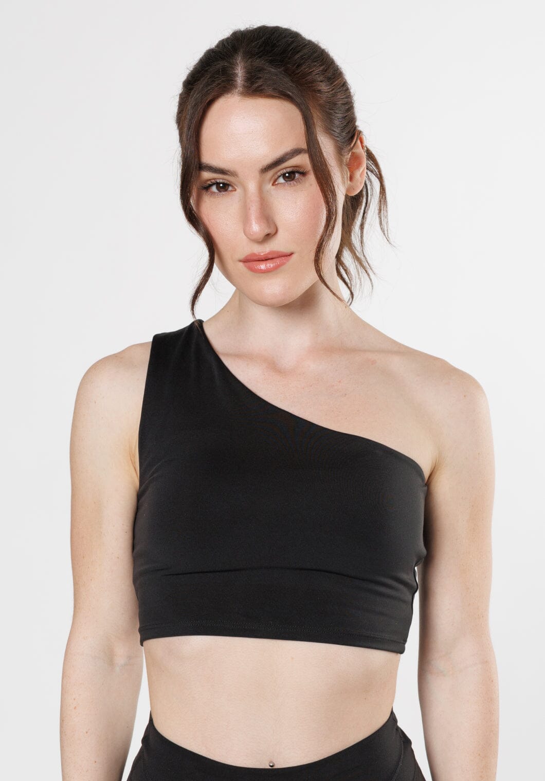 Reluna™ Single Shoulder Brami Black Sports Bras Paragon Fitwear 