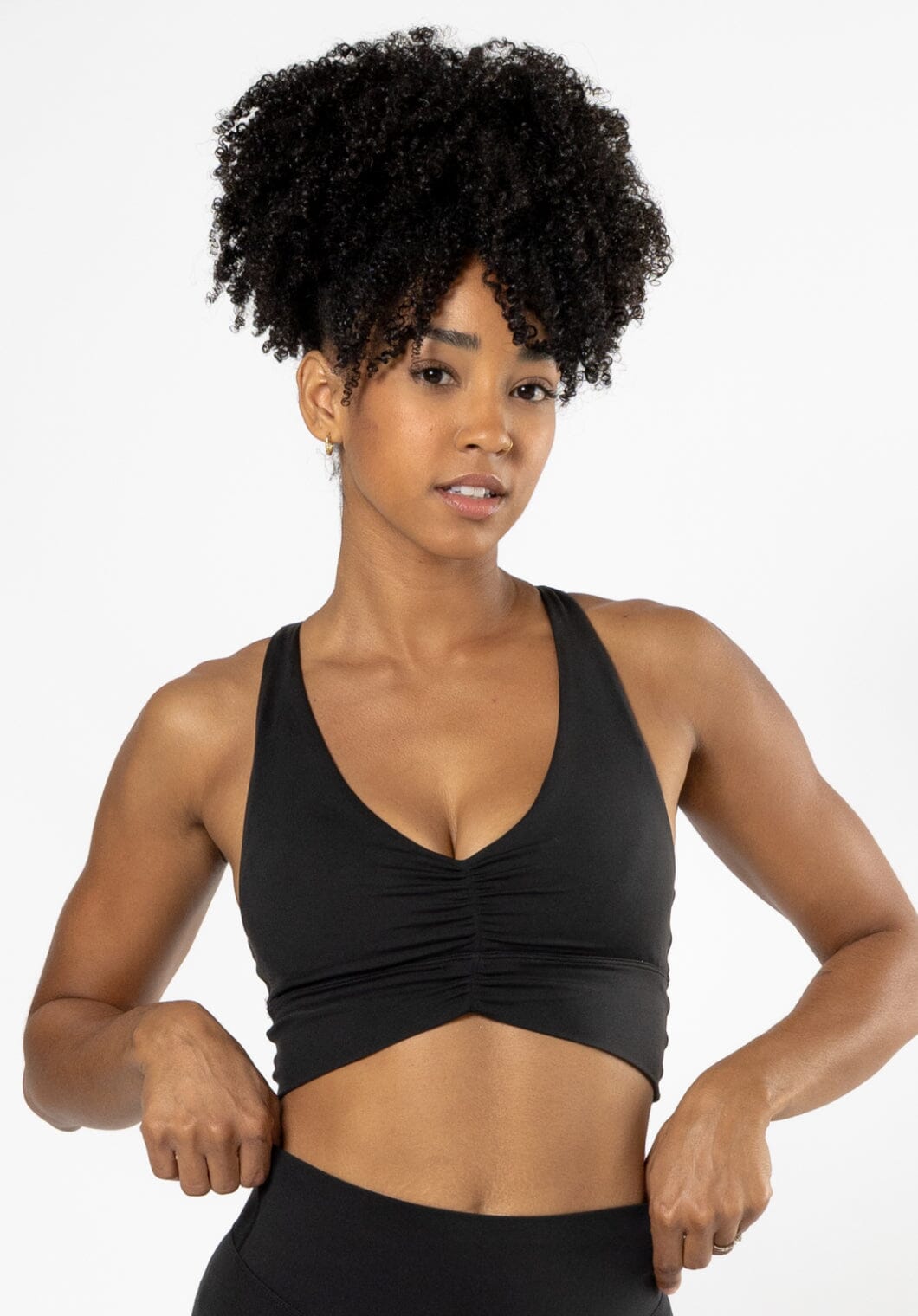 Reluna Ruched Bra Black Sports Bras Paragon Fitwear 