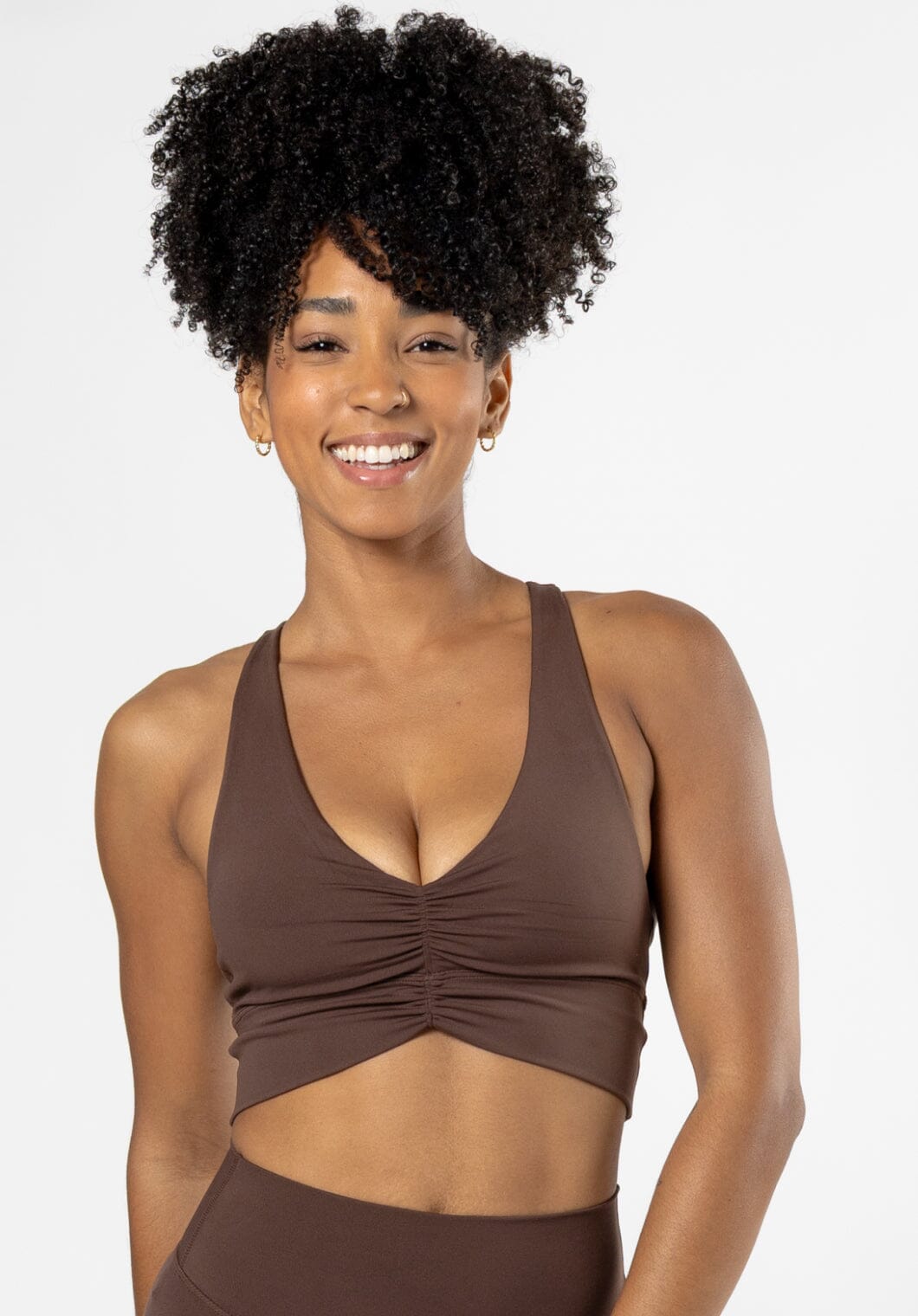 Reluna Ruched Bra Walnut Sports Bras Paragon Fitwear 