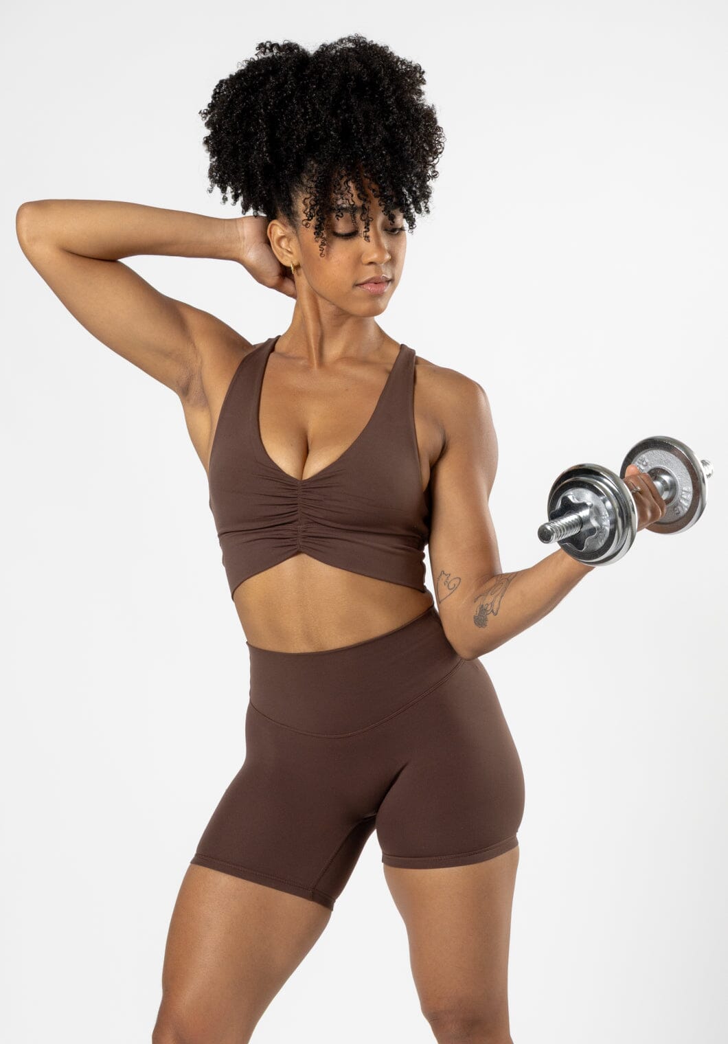 Reluna Ruched Bra Walnut Sports Bras Paragon Fitwear 